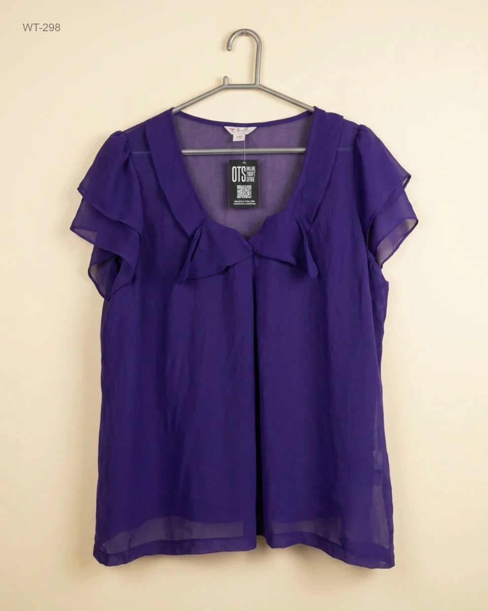 Brand: GLAMOROSA | Condition: Premium GLAMOROSA (WT-298) Flutter-Sleeve Chiffon Blouse