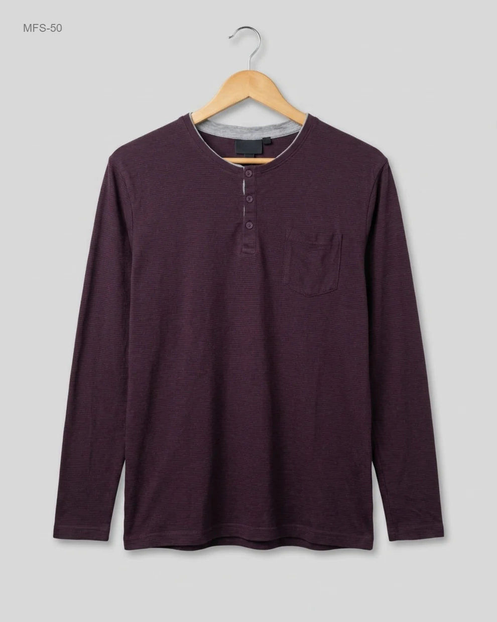 Brand: TERRE | Condition: Premium  TERRE Red Men's Full Sleeves T-Shirt (MFS-7)