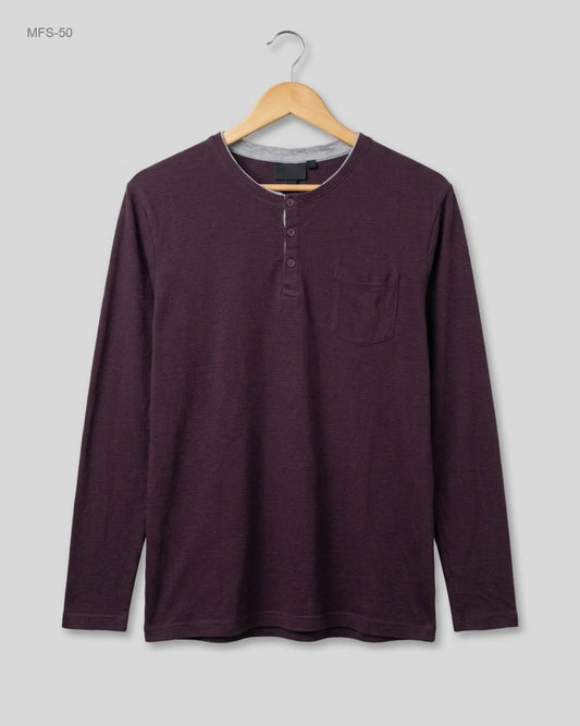 Brand: TERRE | Condition: Premium  TERRE Red Men's Full Sleeves T-Shirt (MFS-7)