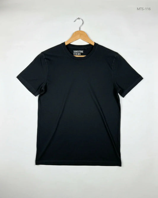 Brand: SANDSTONE | Condition: Premium  SANDSTONE Black Mens Tshirts (MTS-116)