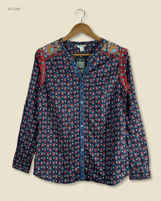 Brand: MONSOON | Condition: Premium  MONSOON (WT-295) Embroidered Printed Tunic Top